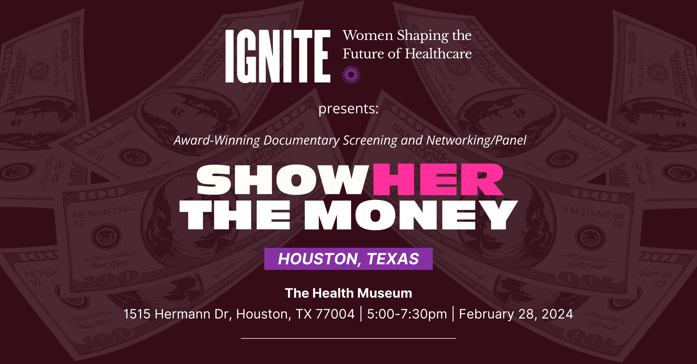 Show Her The Money Announcement — Houston (LinkedIn)